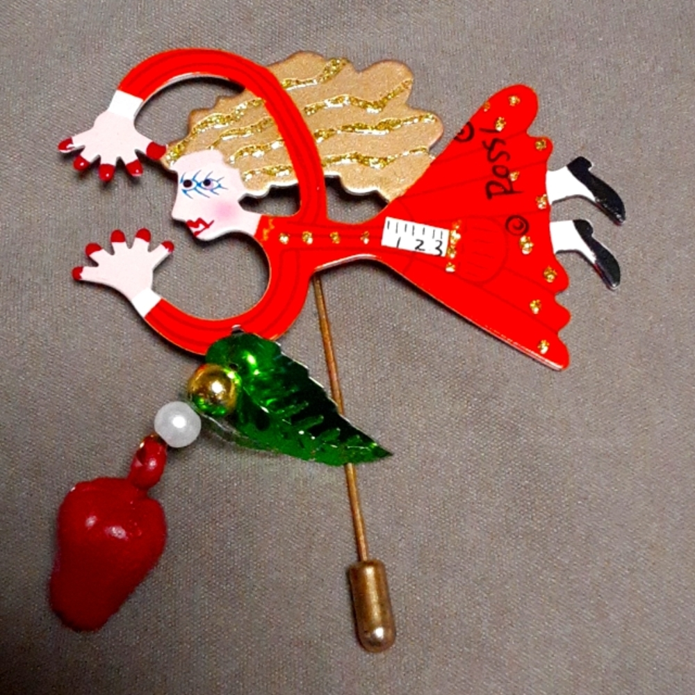 Karen Rossi Teacher/Apple Lapel Pin Brooch